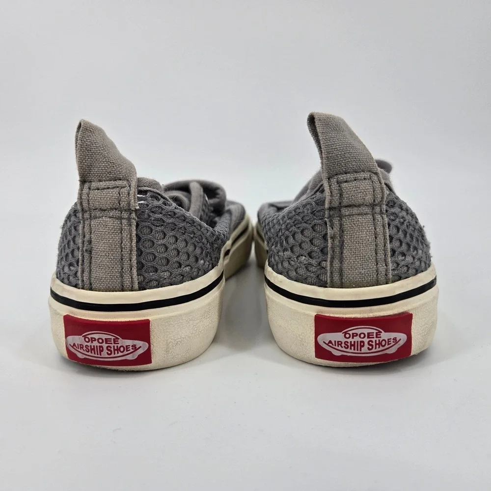 OPOEE Airship Shoes Gray Crochet Mesh Hook‎ & Loop Skate Sneaker US 12.5